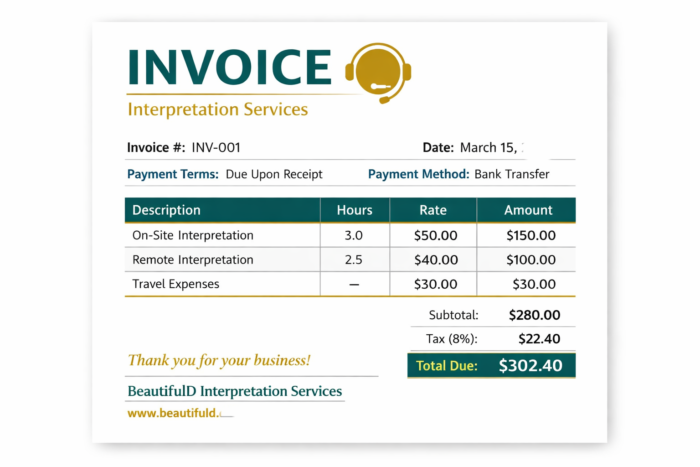 Interpreting Invoice Template- BASIC