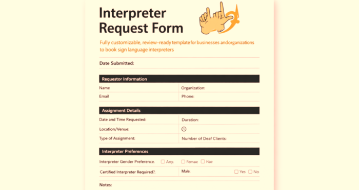Interpreter Request & Briefing Form