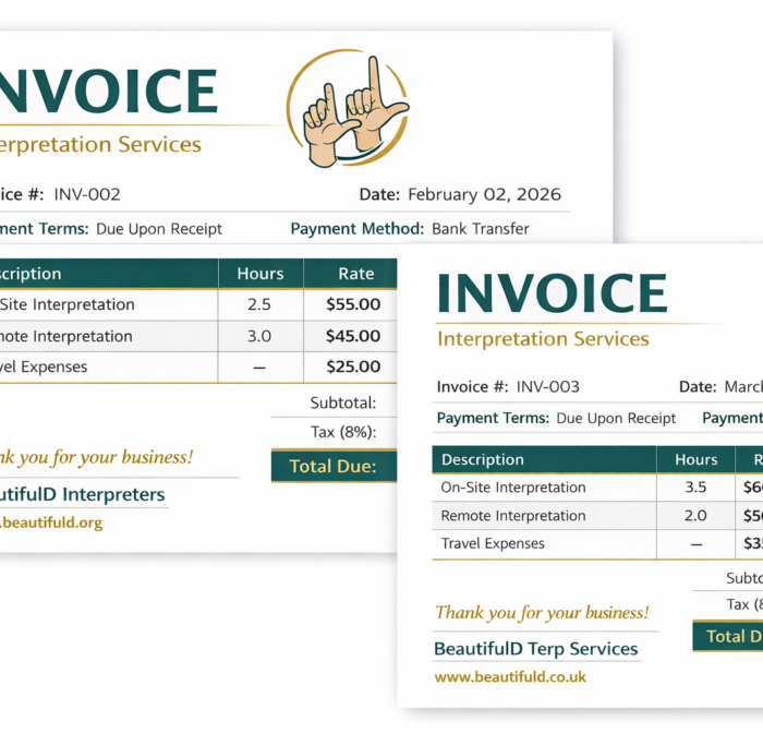 Interpreting Invoice Template- STANDARD