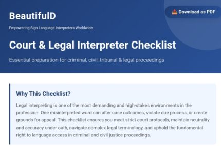 Checklist for Court & Legal Interpreters