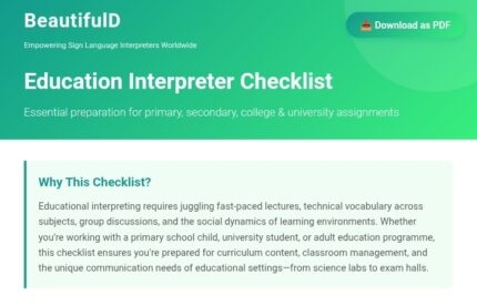 Checklist for Education Interpreters