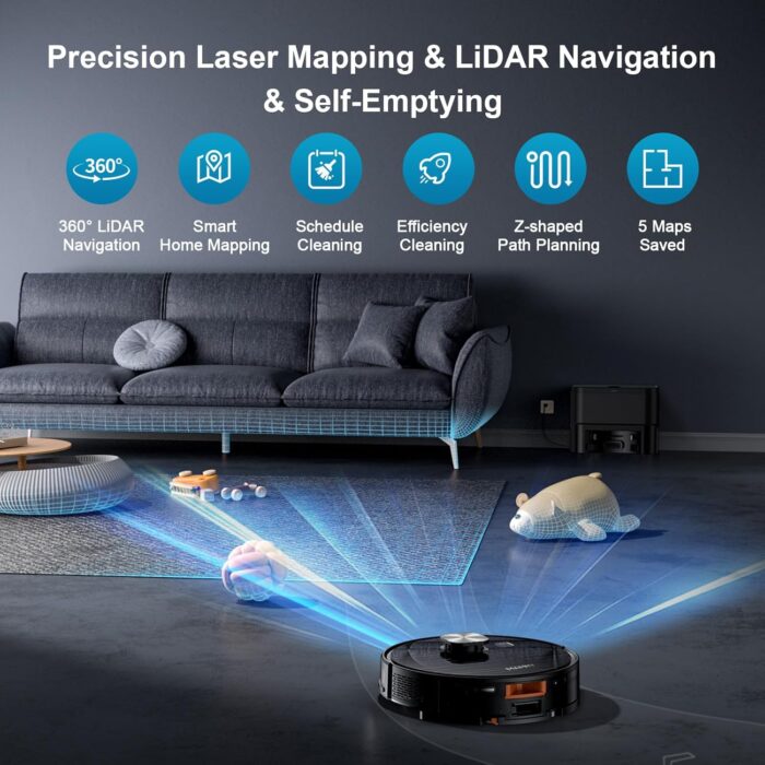 Vacuum Cleaner and Mop (Robot): 11500 Pa Suction, 3-in-1 Robotic Vacuum with Smart LiDAR Navigation