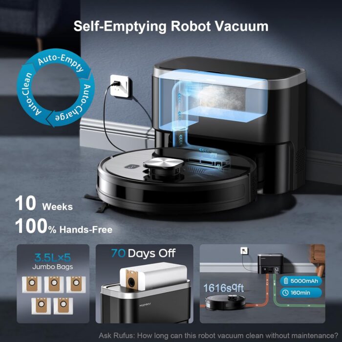 Vacuum Cleaner and Mop (Robot): 11500 Pa Suction, 3-in-1 Robotic Vacuum with Smart LiDAR Navigation